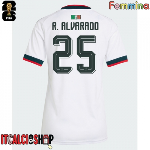 Messico Roberto Alvarado #25 Seconda Maglia Femmina Mondiali 2026 Manica Corta